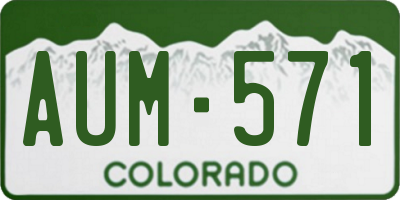 CO license plate AUM571