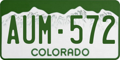 CO license plate AUM572