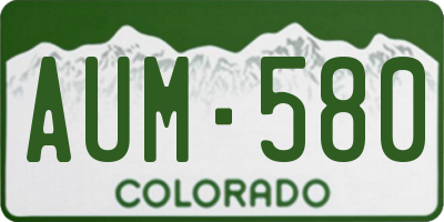 CO license plate AUM580