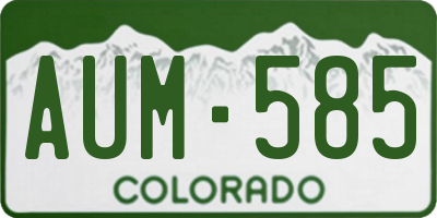 CO license plate AUM585
