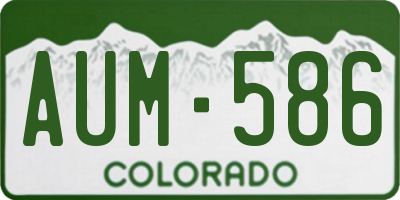 CO license plate AUM586