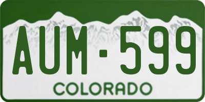 CO license plate AUM599