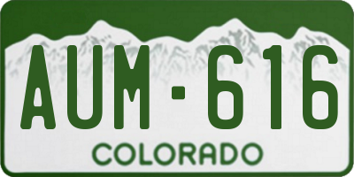 CO license plate AUM616