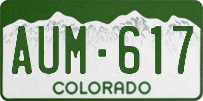CO license plate AUM617