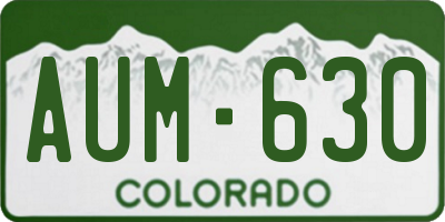CO license plate AUM630