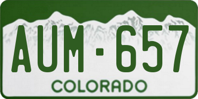 CO license plate AUM657