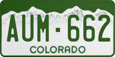 CO license plate AUM662