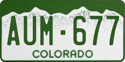 CO license plate AUM677