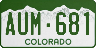 CO license plate AUM681
