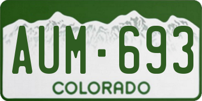 CO license plate AUM693