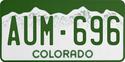 CO license plate AUM696