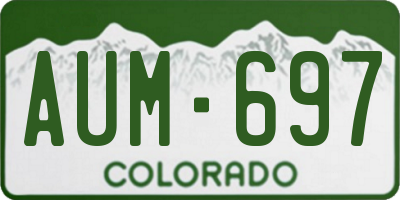 CO license plate AUM697