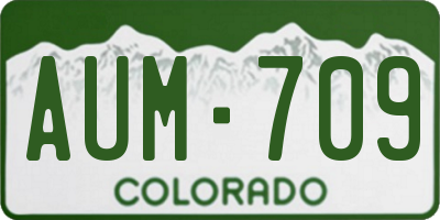 CO license plate AUM709