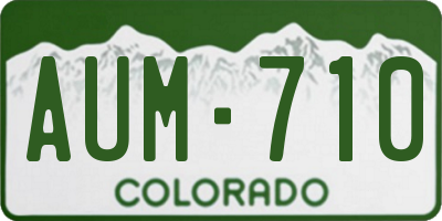 CO license plate AUM710