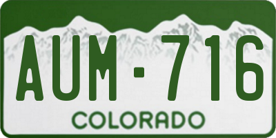 CO license plate AUM716