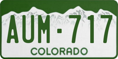 CO license plate AUM717