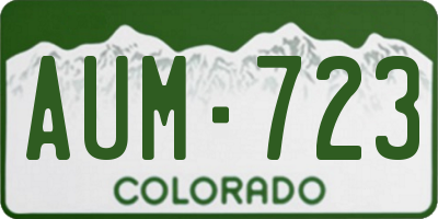CO license plate AUM723