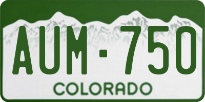 CO license plate AUM750