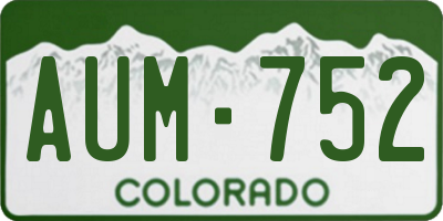 CO license plate AUM752