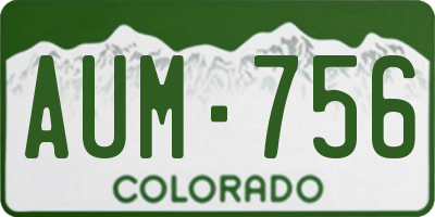 CO license plate AUM756