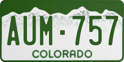 CO license plate AUM757