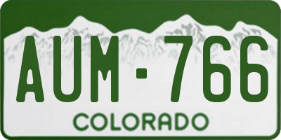 CO license plate AUM766