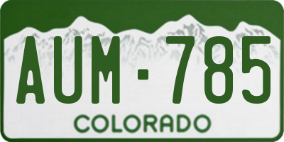 CO license plate AUM785