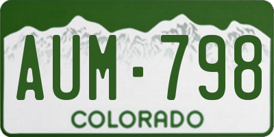 CO license plate AUM798