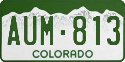 CO license plate AUM813