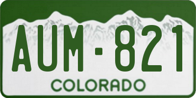 CO license plate AUM821