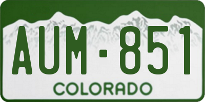 CO license plate AUM851