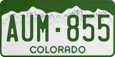 CO license plate AUM855