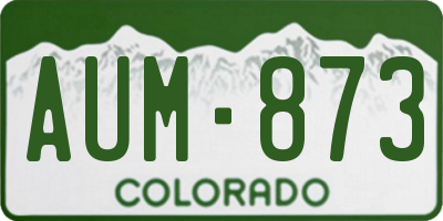 CO license plate AUM873