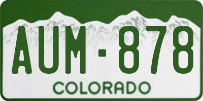 CO license plate AUM878
