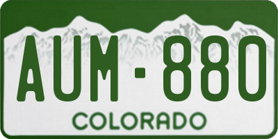 CO license plate AUM880