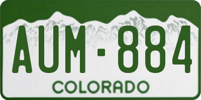CO license plate AUM884