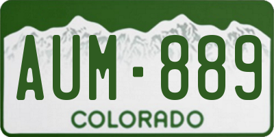 CO license plate AUM889