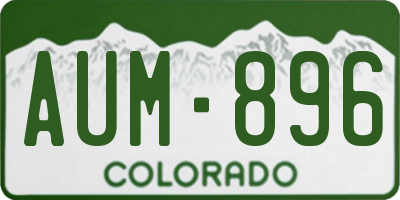 CO license plate AUM896