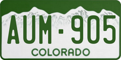 CO license plate AUM905