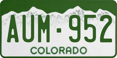 CO license plate AUM952