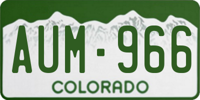 CO license plate AUM966