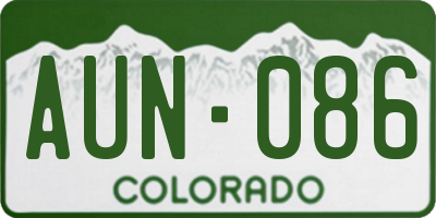 CO license plate AUN086