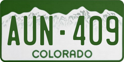 CO license plate AUN409
