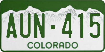 CO license plate AUN415