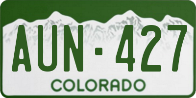 CO license plate AUN427