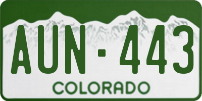 CO license plate AUN443