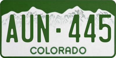 CO license plate AUN445