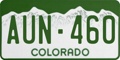 CO license plate AUN460