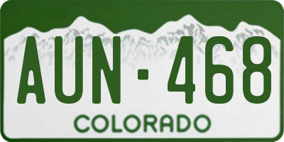 CO license plate AUN468