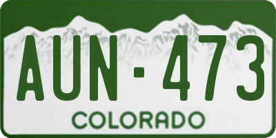 CO license plate AUN473